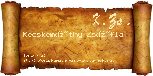 Kecskeméthy Zsófia névjegykártya